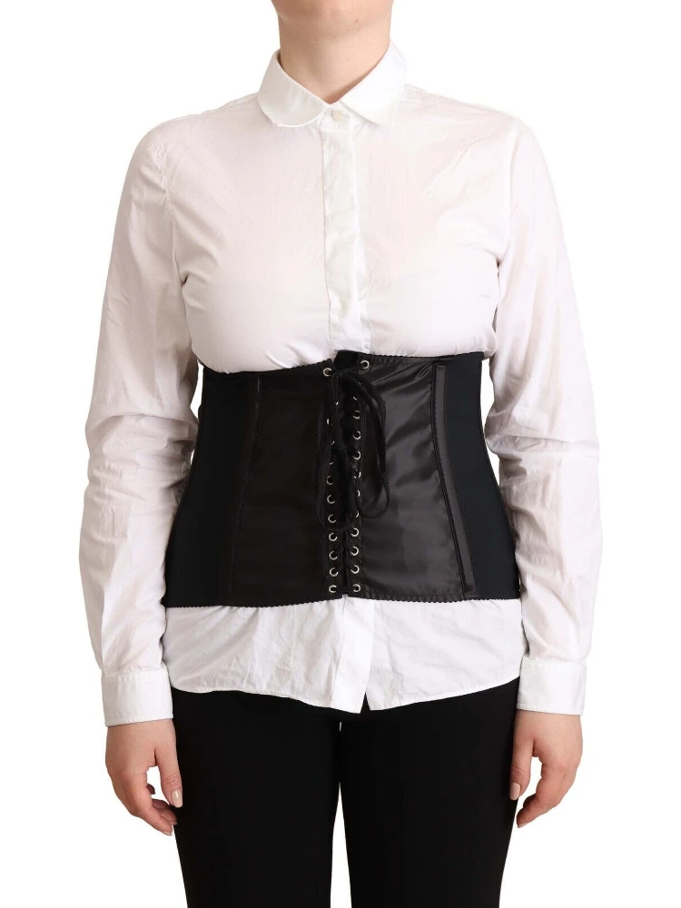 Black Corset Belt Stretch Waist Strap Top