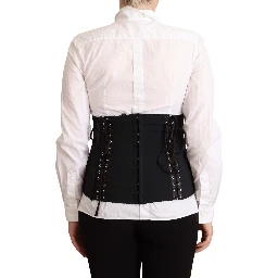 Black Corset Belt Stretch Waist Strap Top
