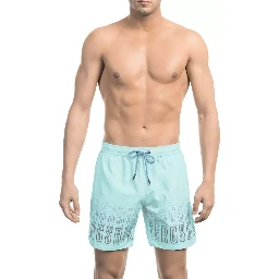 Light Blue Polyester Swimwear