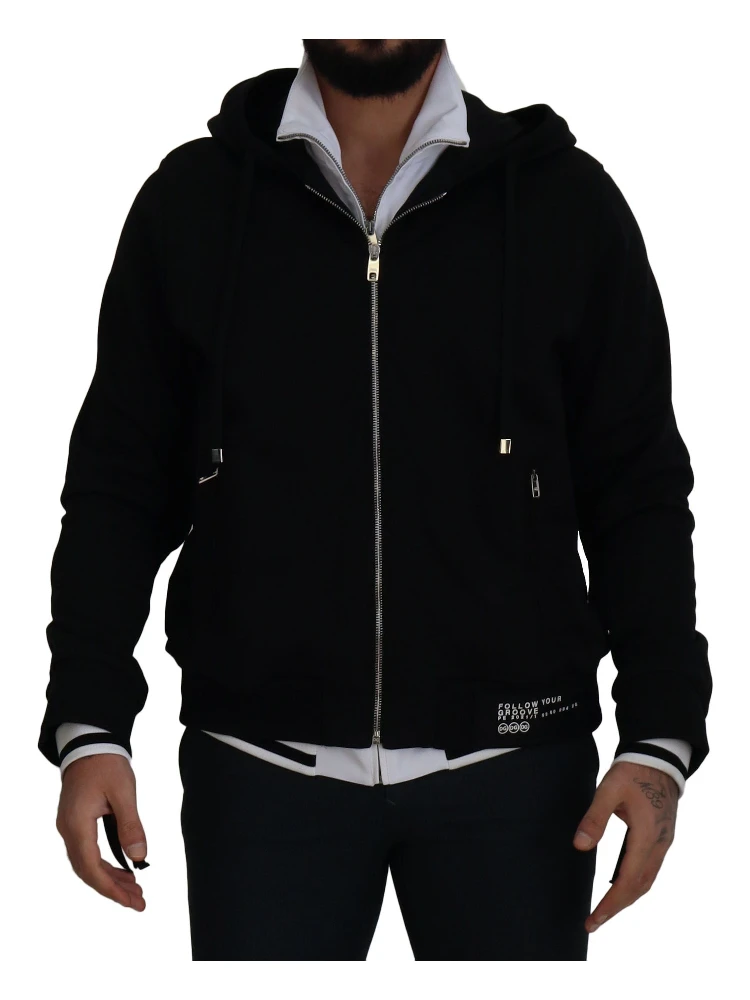 Black Polyester Hooded Full Zip Jacket alternative
