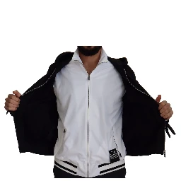 Black Polyester Hooded Full Zip Jacket