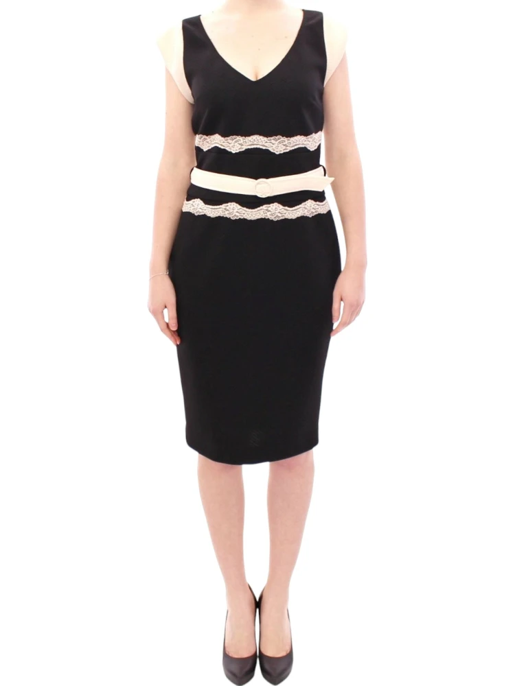 Black lace sheath dress
