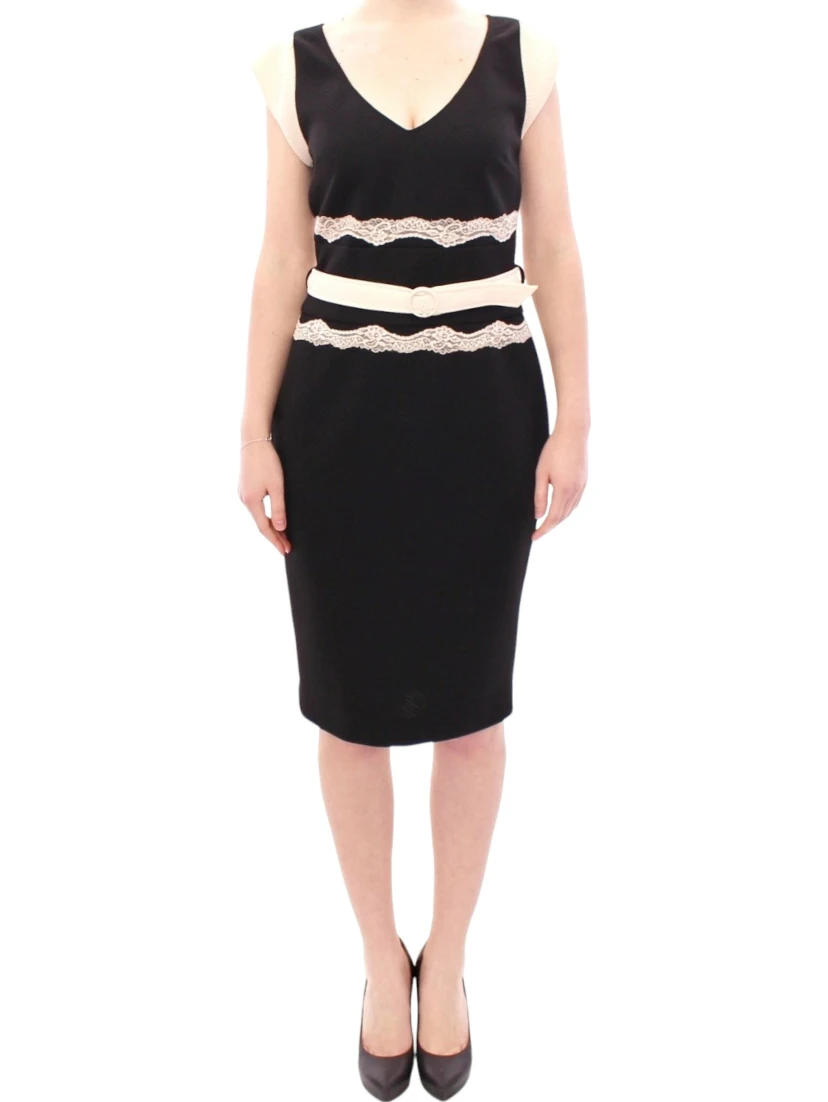 Black lace sheath dress