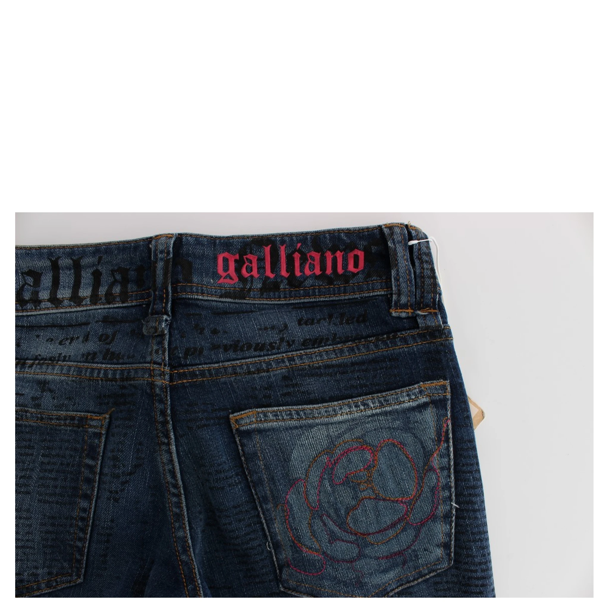 Blue Wash Cotton Blend Slim Fit Bootcut Jeans