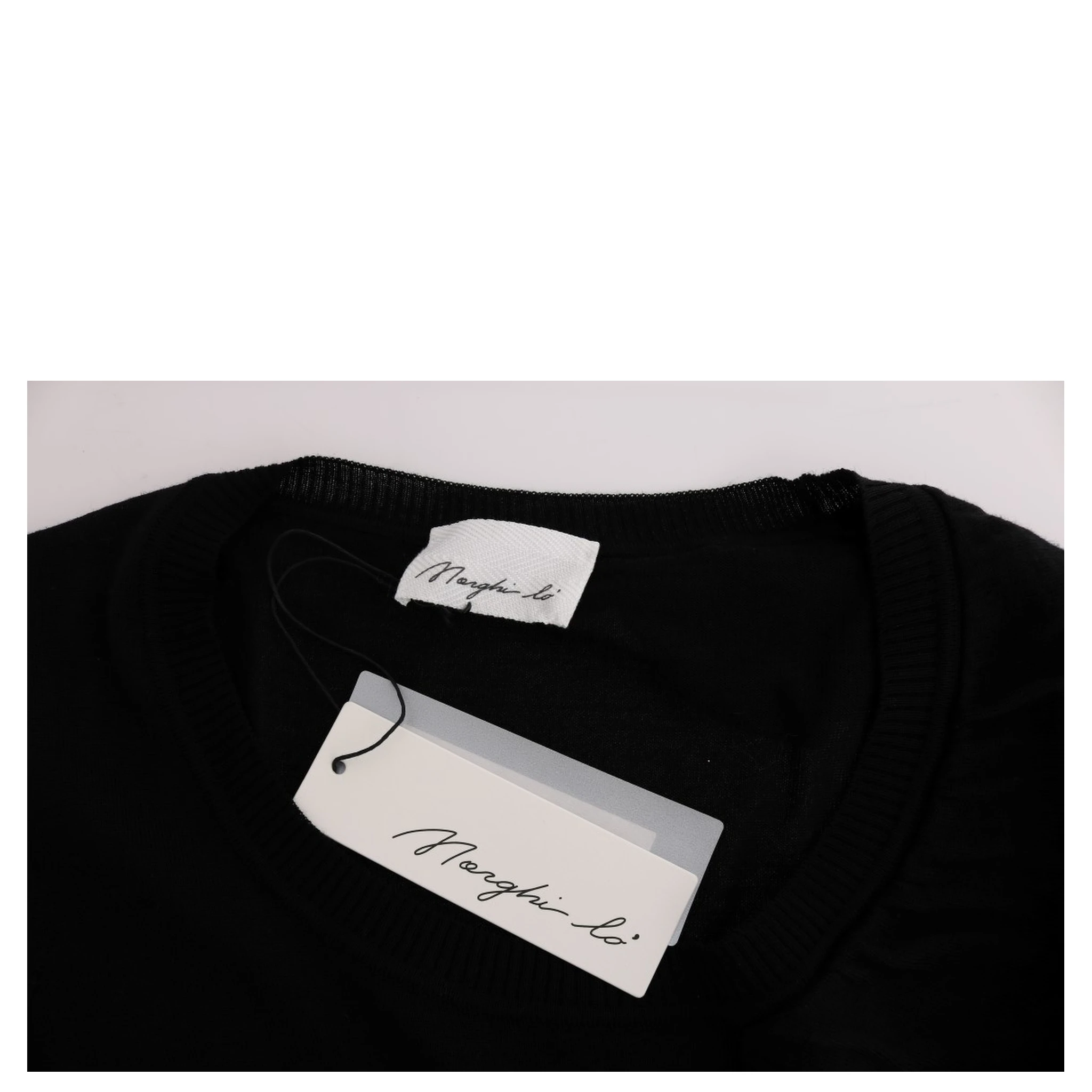 Black 100% Lana Wool Top Blouse T-shirt