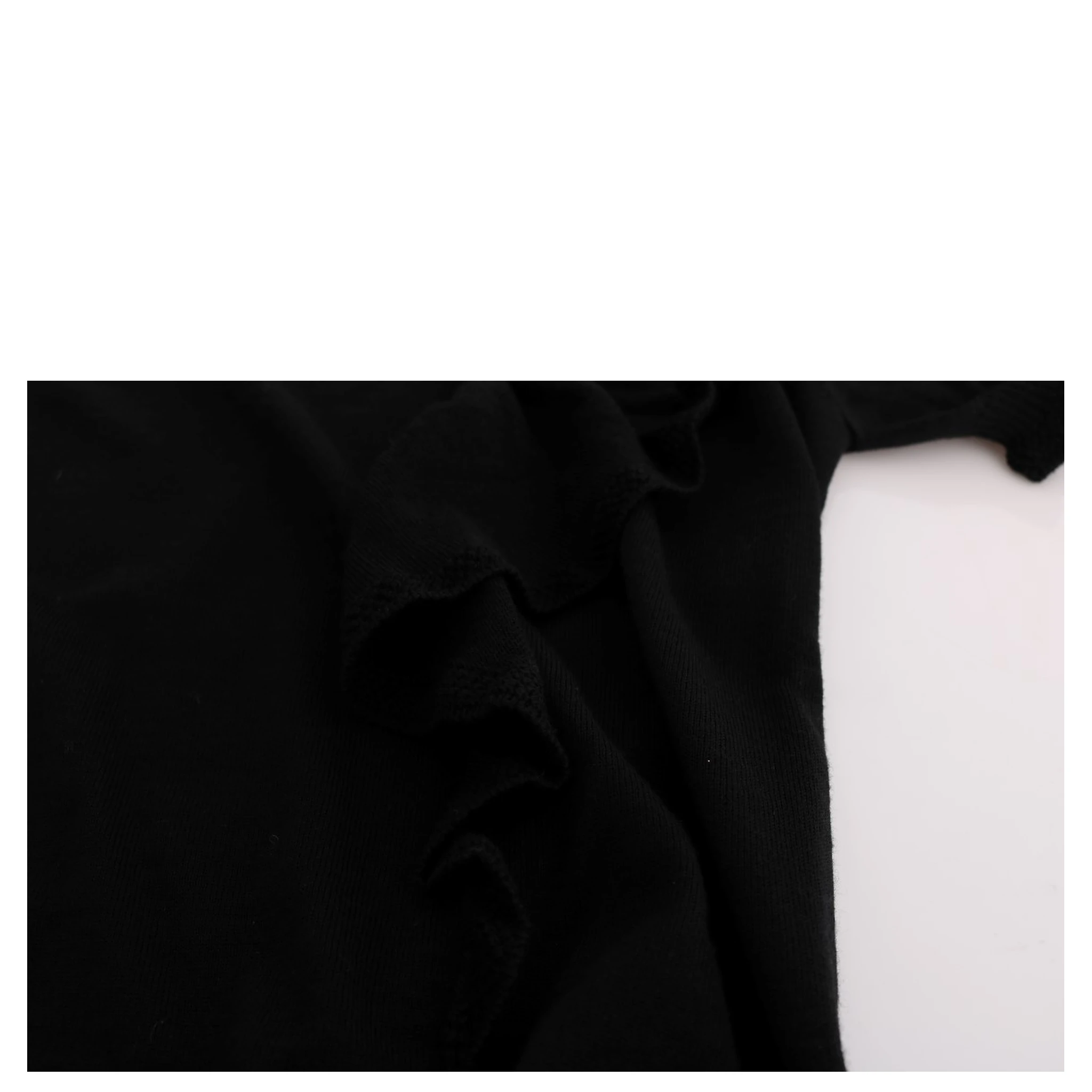 Black 100% Lana Wool Top Blouse T-shirt