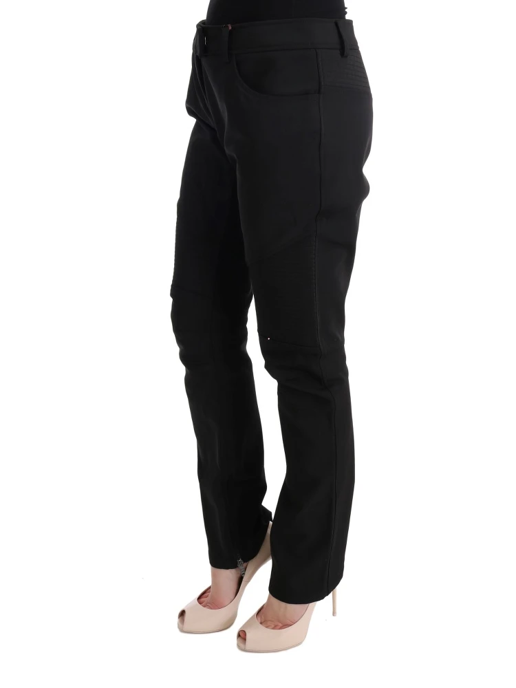 Black Cotton Slim Fit Casual Pants alternative