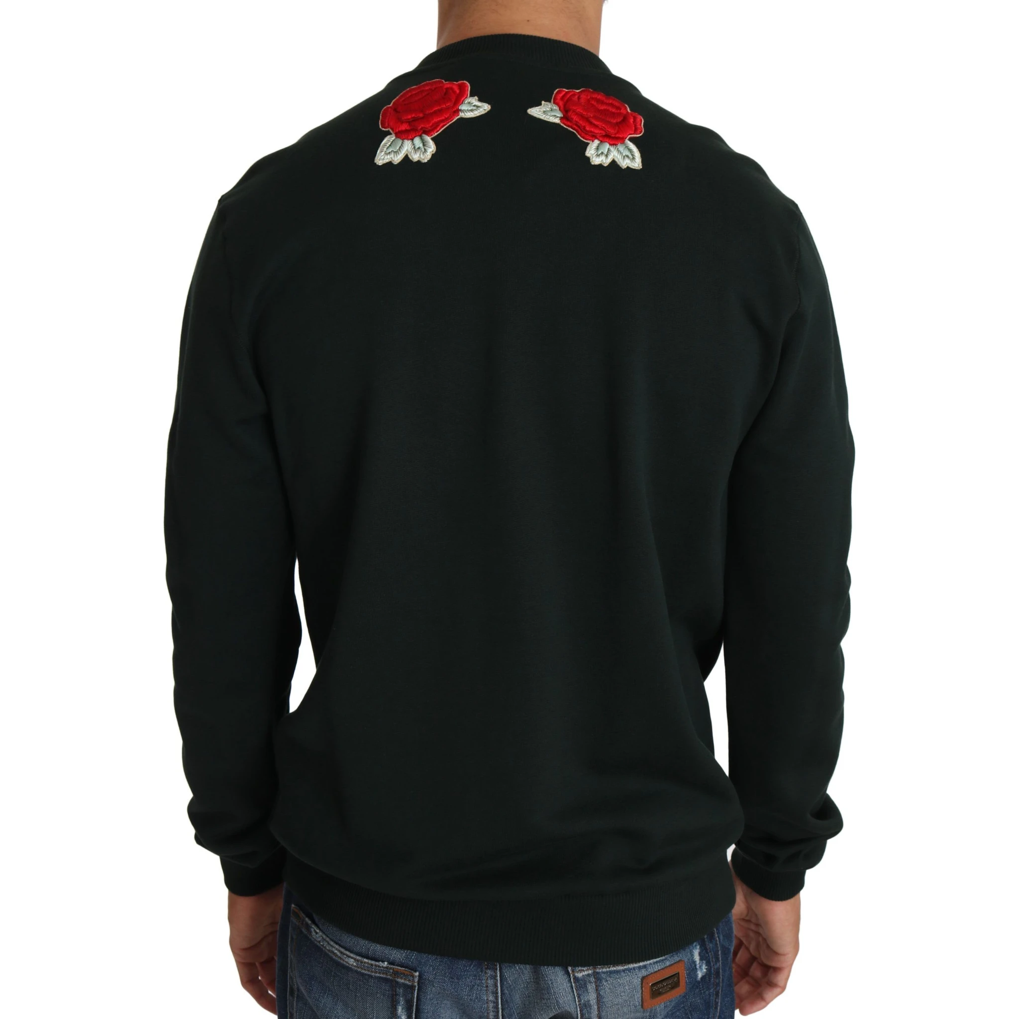 Green Crystal Heart Roses Gun Sweater