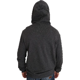 Gray Hooded Red Crystal Heart Gun Sweater