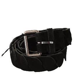 Black WX Silver Tone Buckle Waist Belt