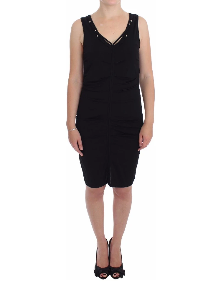 Black Stretch Wiggle Pencil Sheath Bodycon Dress