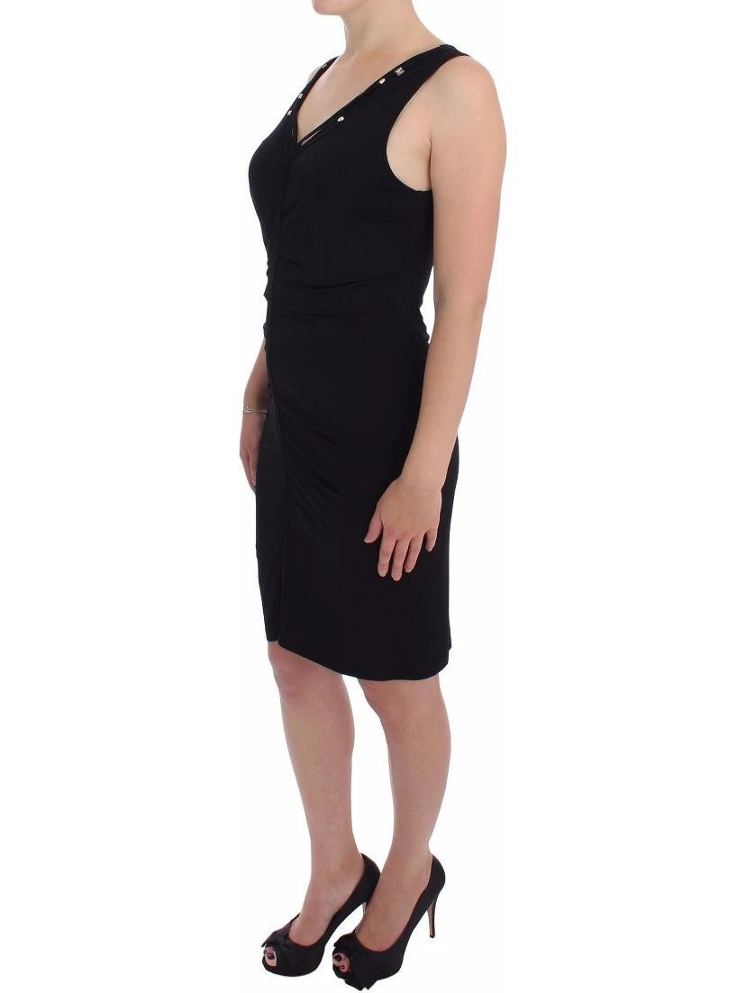 Black Stretch Wiggle Pencil Sheath Bodycon Dress