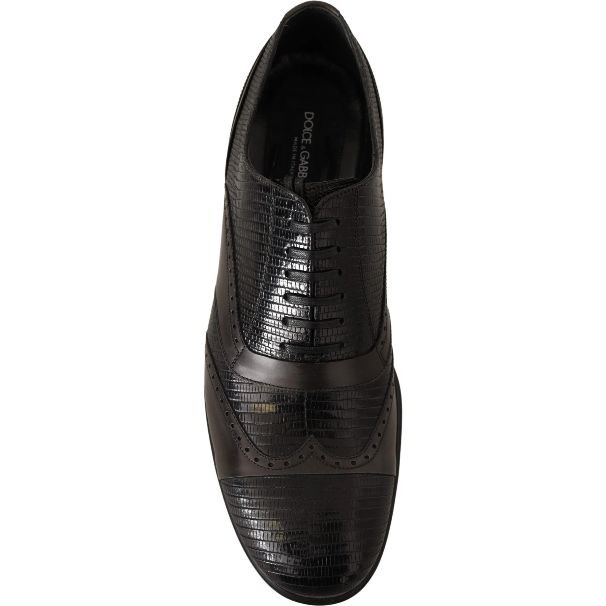 Brown Lizard Skin Leather Oxford Dress Shoes