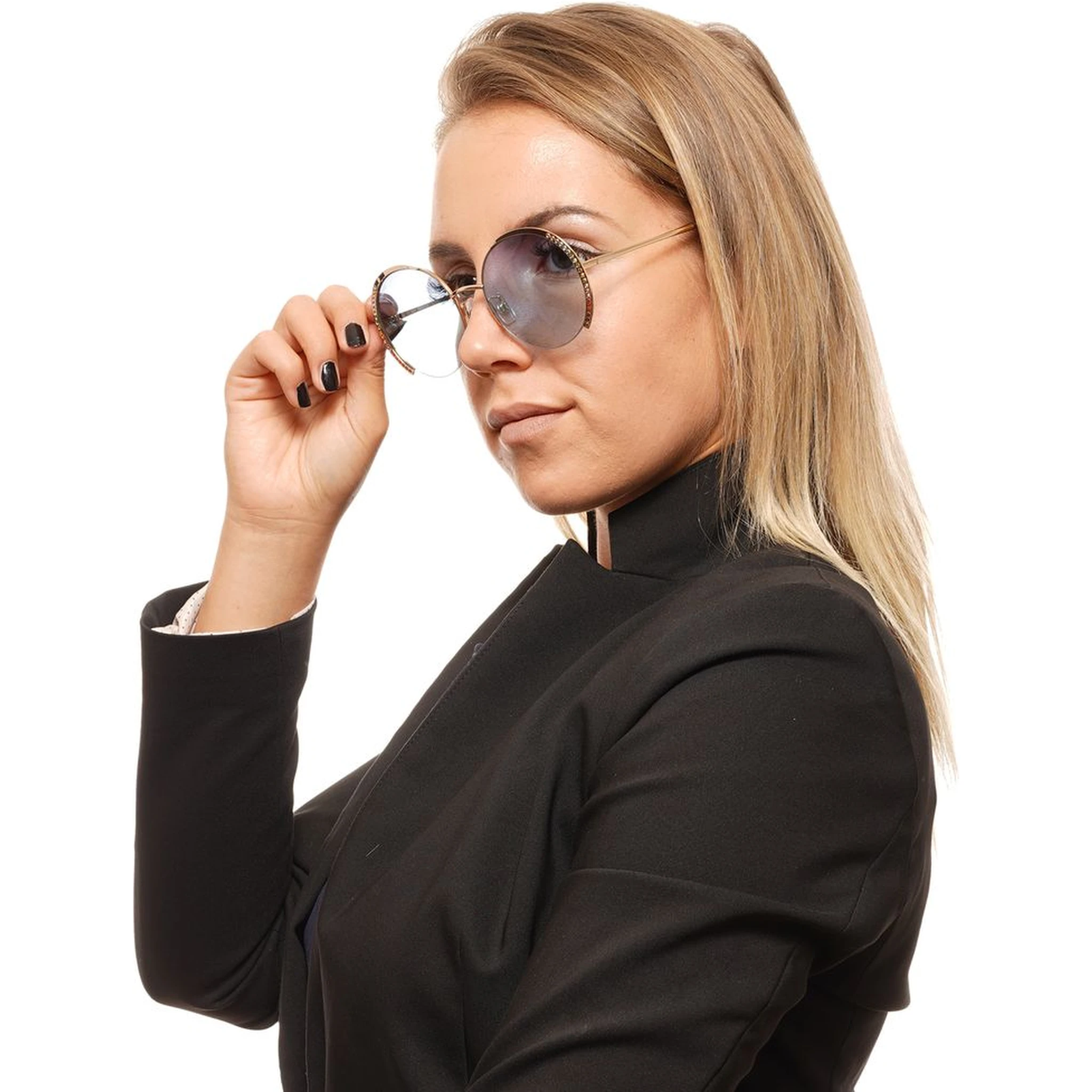 نظارات شمسية معدنية ذهبية