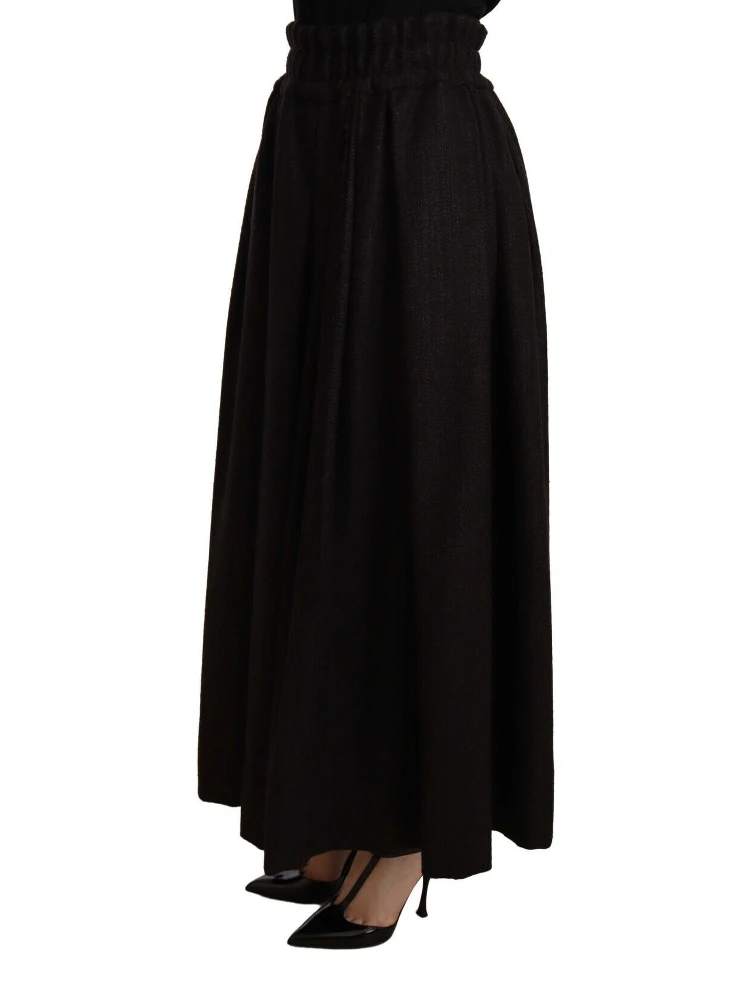 Black Wool High Waist Maxi PIECE Skirt alternative