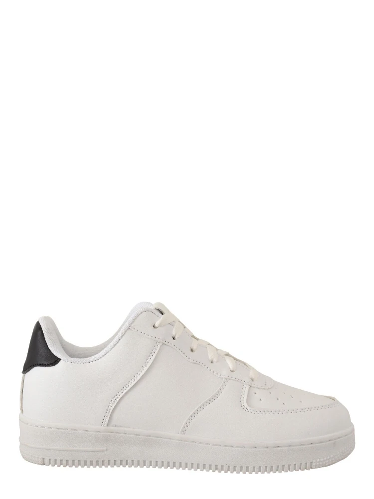 White Leather Perforated Lace Up Sneakers Casual Men Shoes