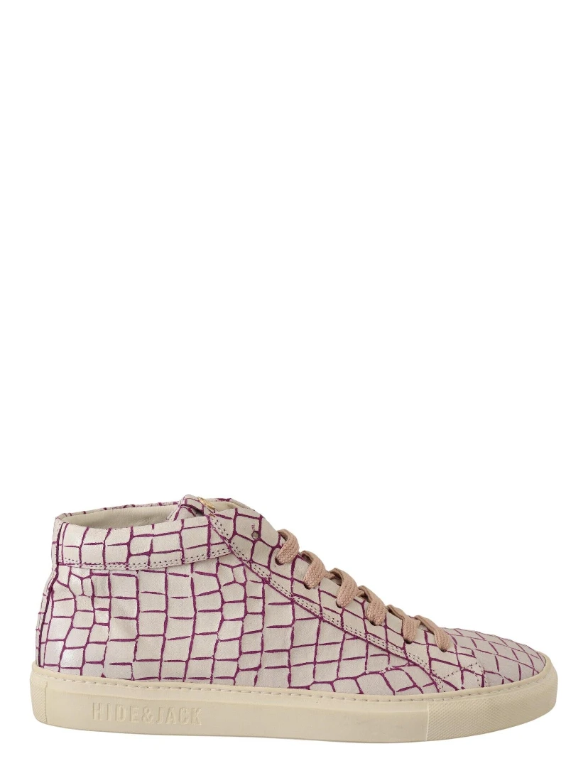 White Bordeaux Leather Casual Lace Up Sneakers Shoes