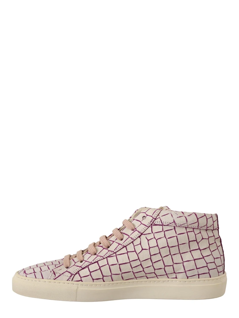 White Bordeaux Leather Casual Lace Up Sneakers Shoes