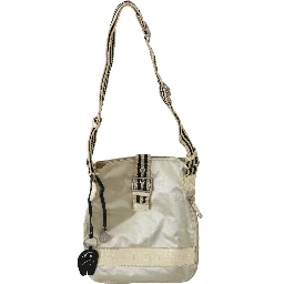 Beige Handbag Shoulder Tote Fabric Purse