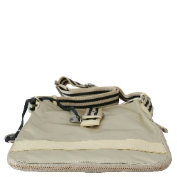 Beige Handbag Shoulder Tote Fabric Purse