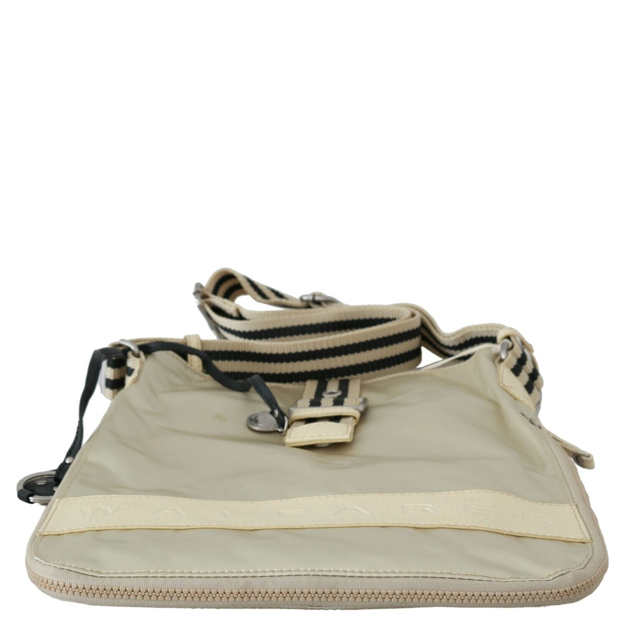 Beige Handbag Shoulder Tote Fabric Purse