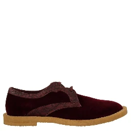 Bordeaux Velvet Exotic Leather Shoes