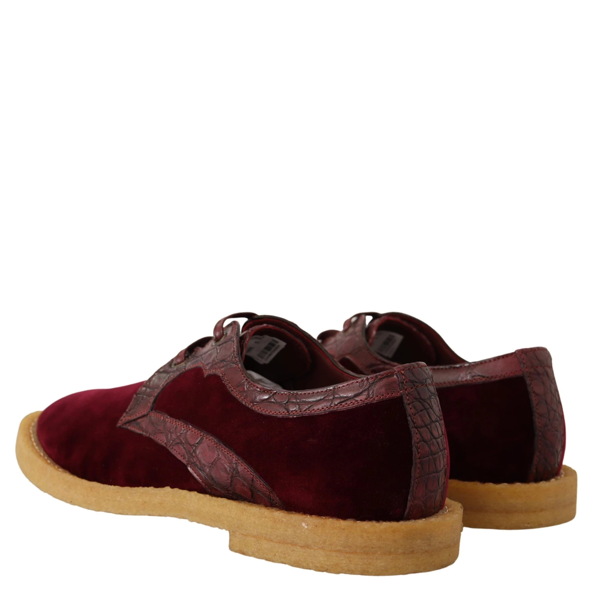 Bordeaux Velvet Exotic Leather Shoes