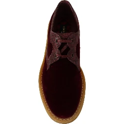 Bordeaux Velvet Exotic Leather Shoes