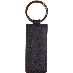 Blue Leather Keychain
