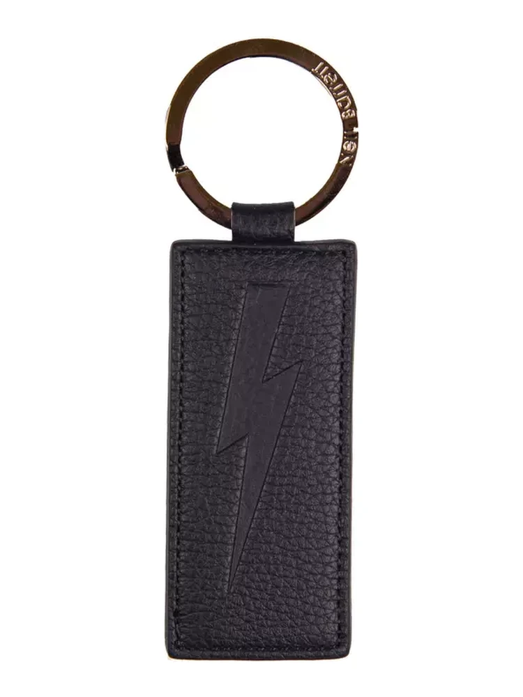 Blue Leather Keychain