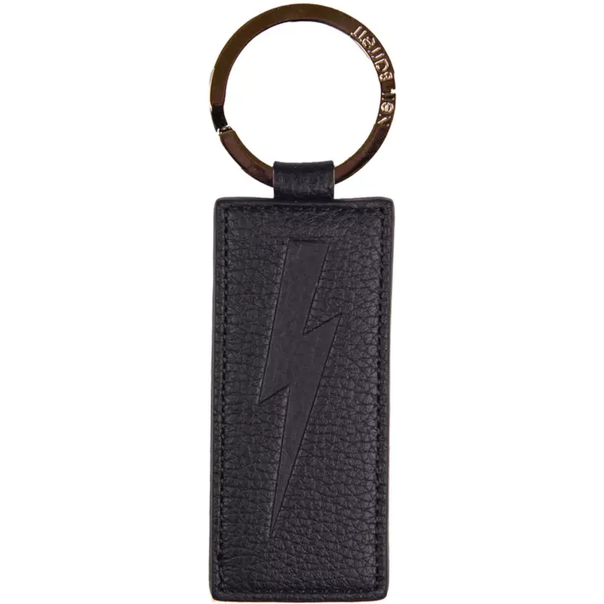 Blue Leather Keychain