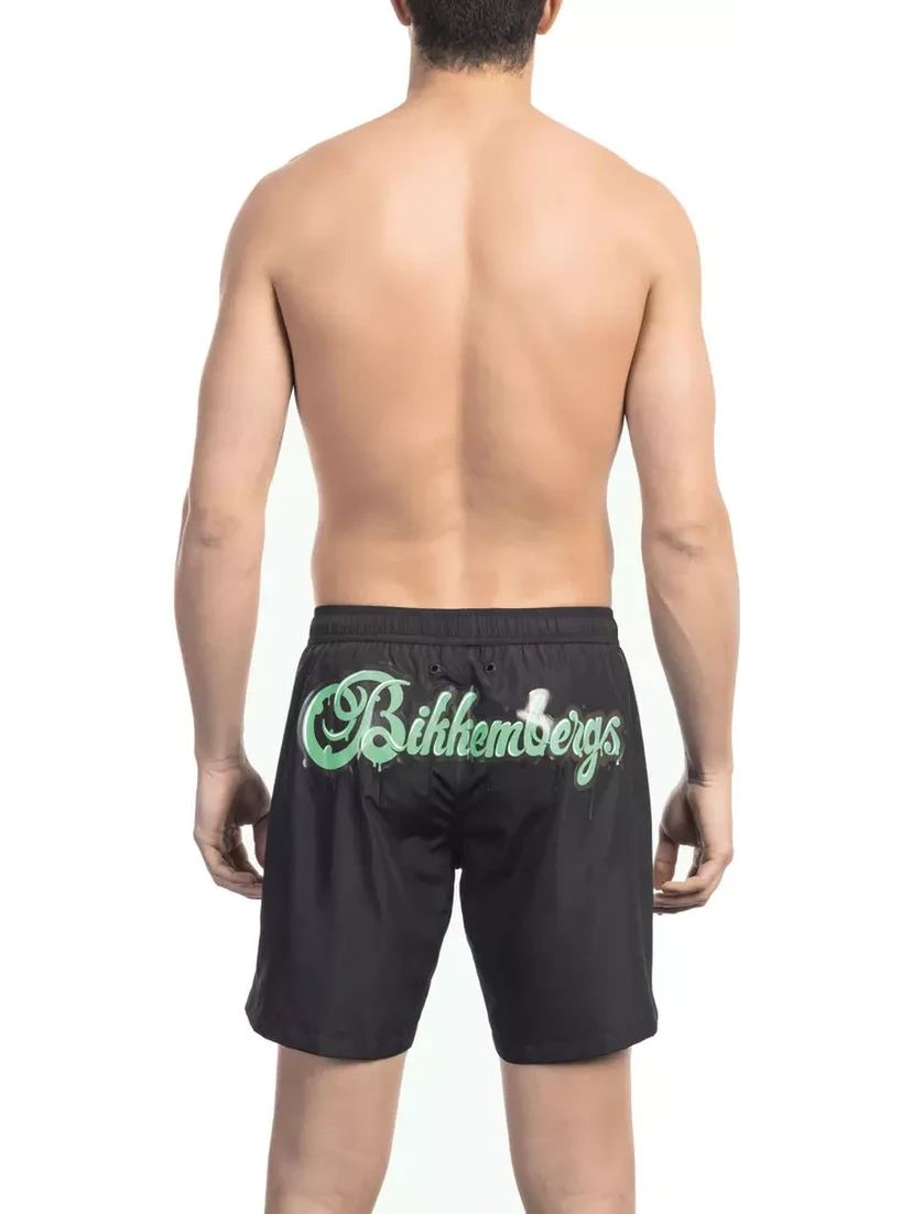 Black Polyester Swimwear