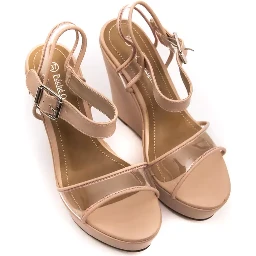 Women's beige wedge sandal