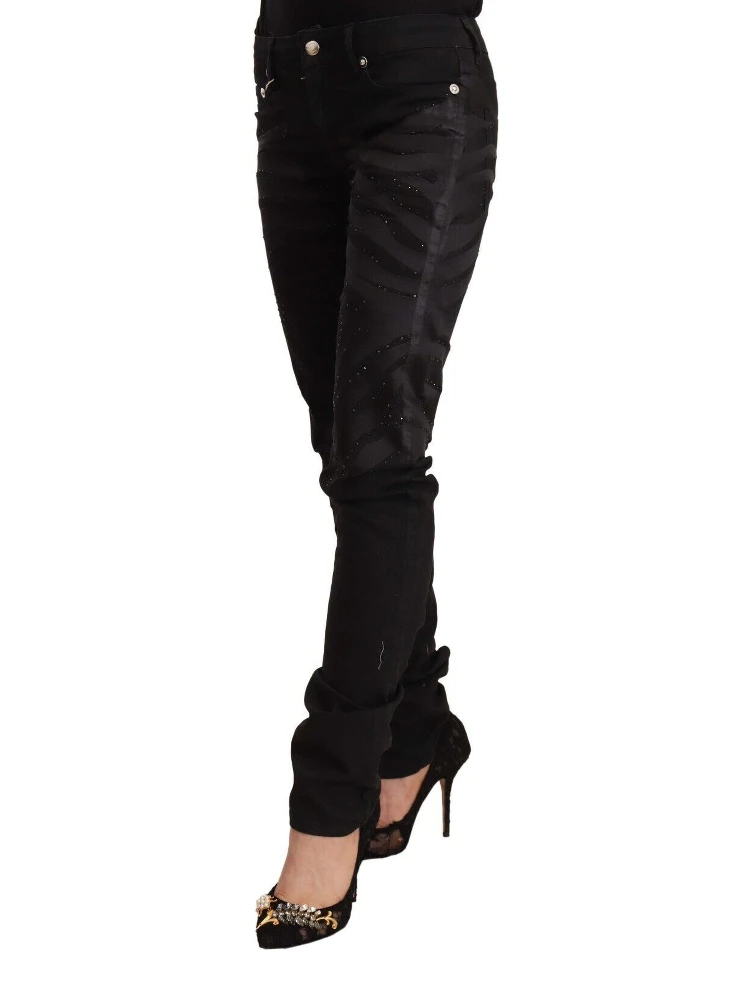 Black Mid Waist Embellished Skinny Jeans alternative