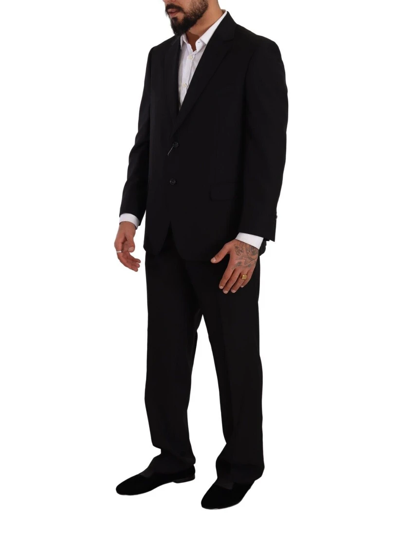 Black Polyester Single Breasted Formal Suit
