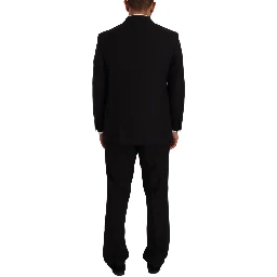 Black Polyester Single Breasted Formal Suit