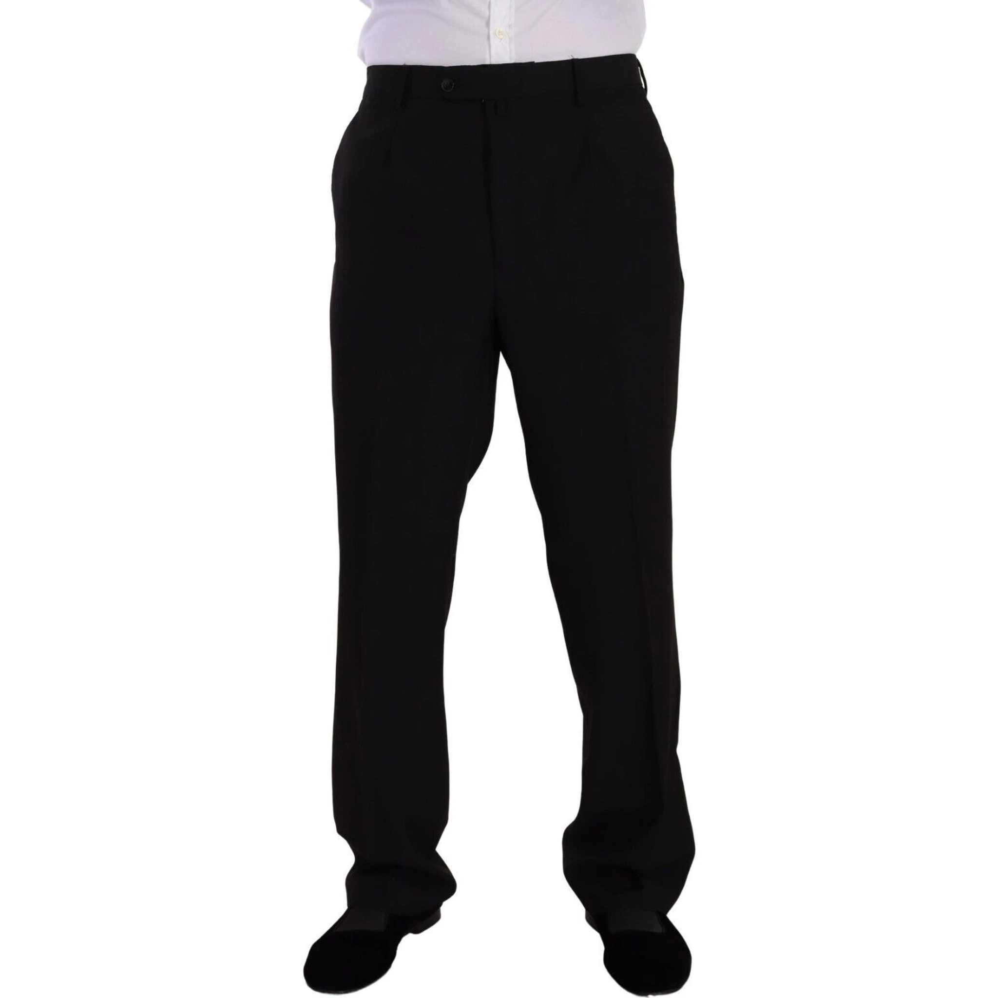 Black Polyester Single Breasted Formal Suit