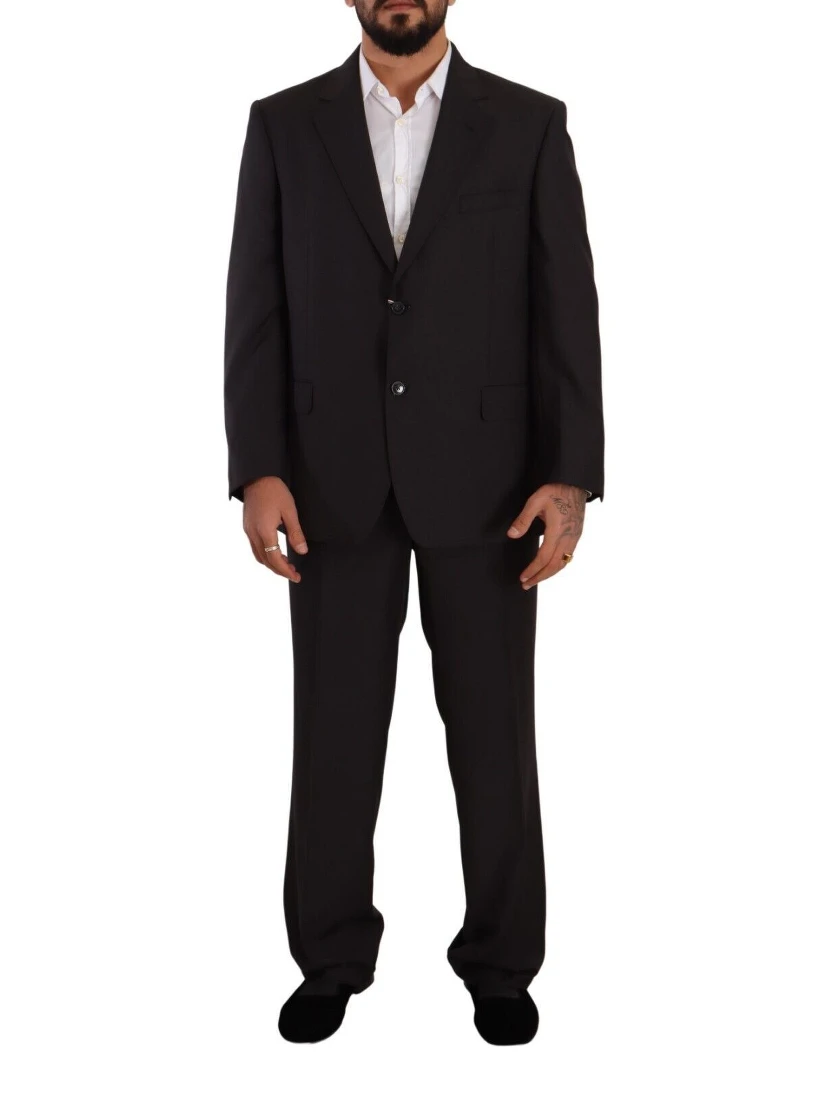Gray Polyester Single Breasted Formal Suit