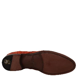 Orange Exotic Leather Dress Derby Shoes