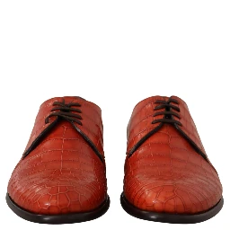 Orange Exotic Leather Dress Derby Shoes