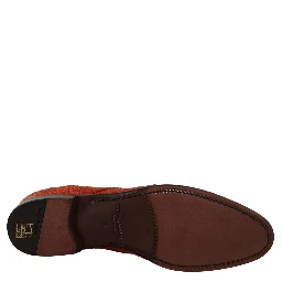 Orange Exotic Leather Dress Derby Shoes