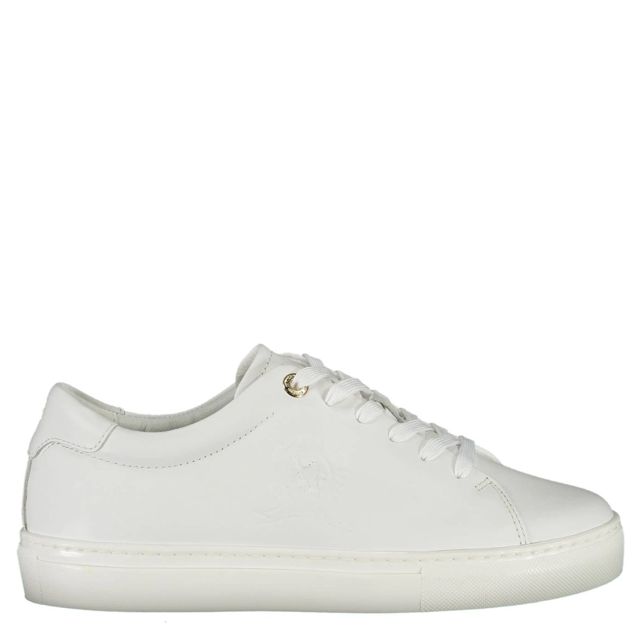 White leather low-top sneakers