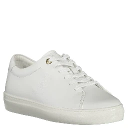White leather low-top sneakers