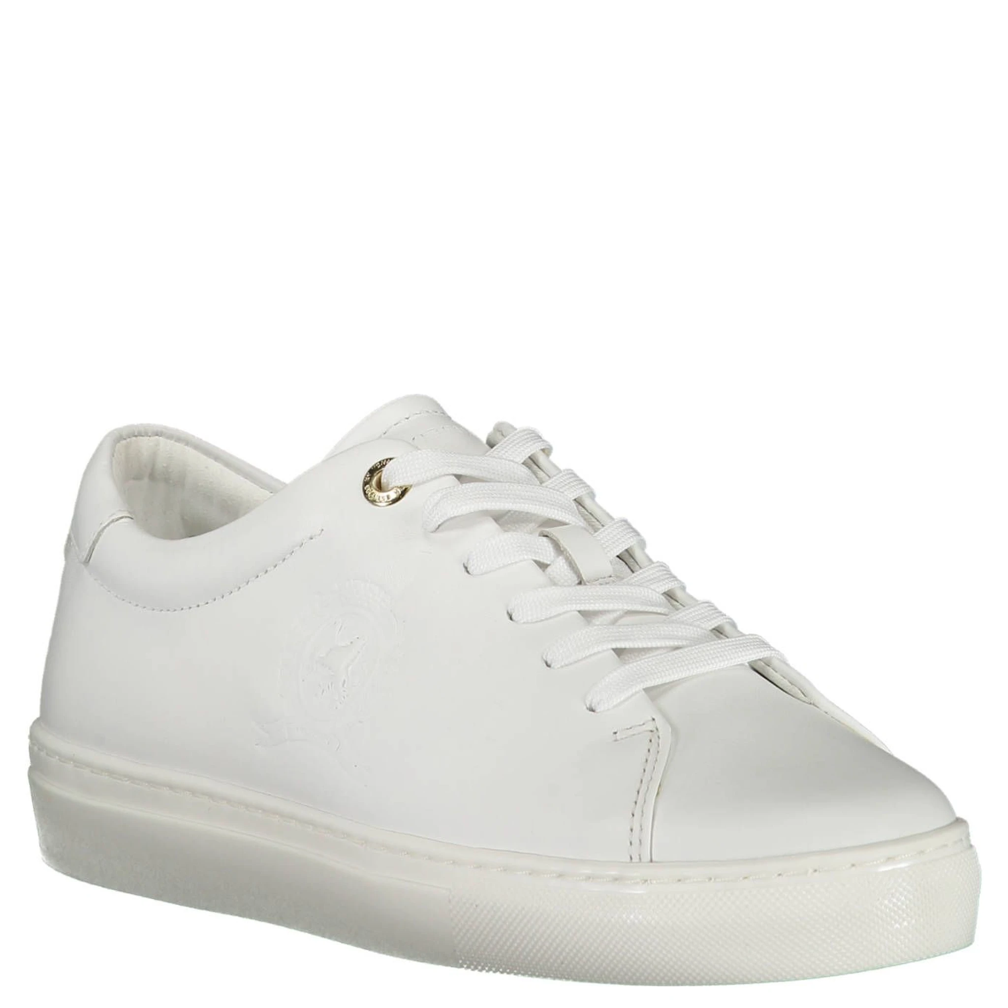 White leather low-top sneakers