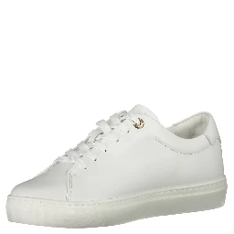 White leather low-top sneakers