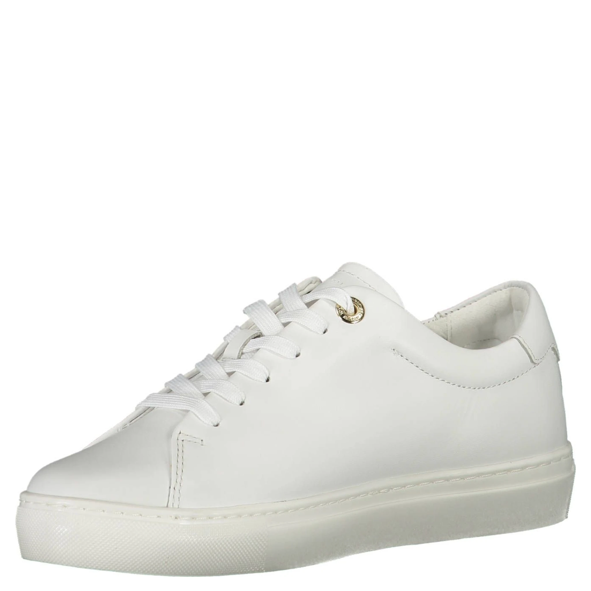 White leather low-top sneakers