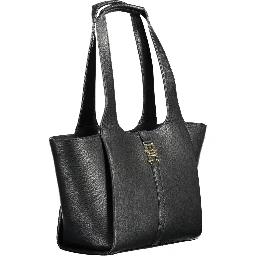Chic Black Snap Closure Shoulder Bag
