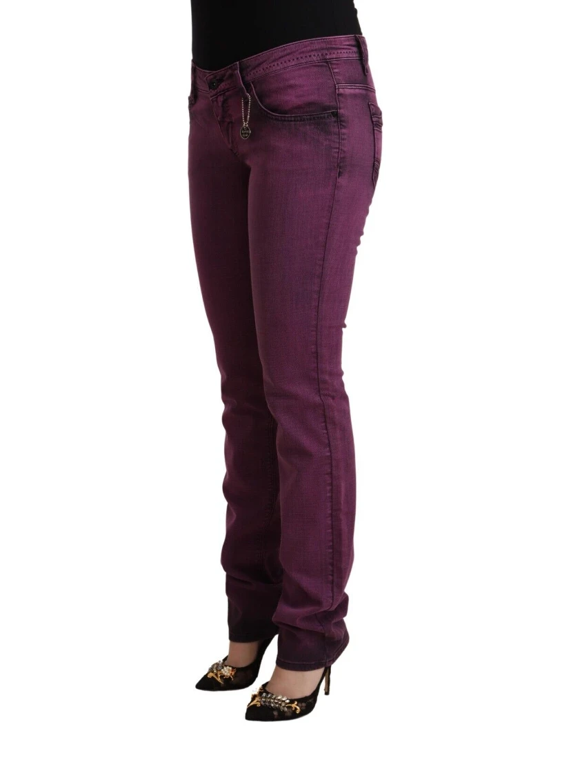 Purple Cotton Stretch Slim Fit Denim Jeans
