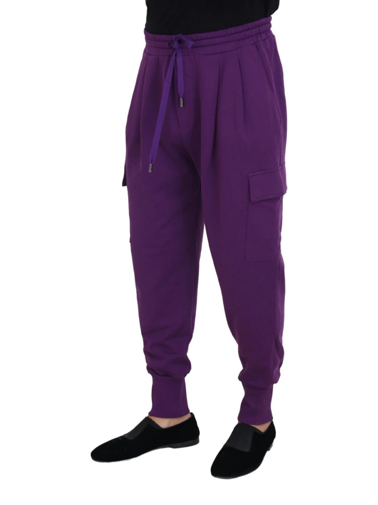 Purple Cotton Cargo Sweatpants Jogging Pants alternative