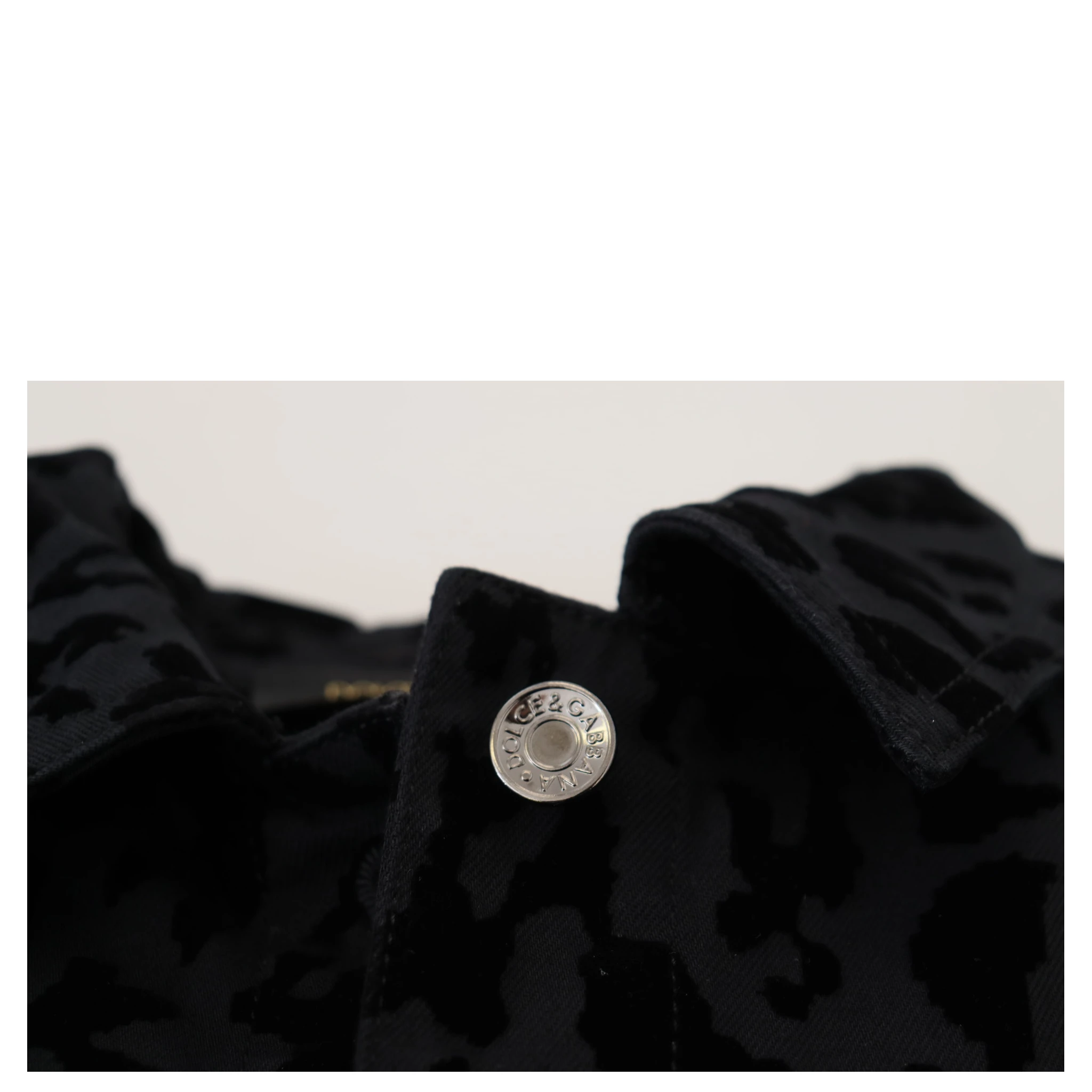 Black Leopard Long Sleeve Denim Cotton Jacket